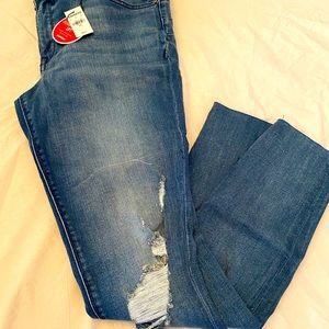 Express distressed jean leggings 14R